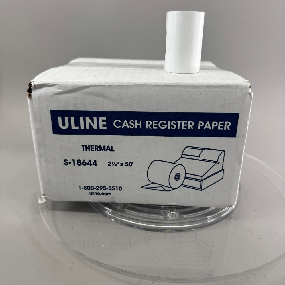 Uline Thermal Cash Register Receipt Paper Rolls 2-1/4 x 50' S-18644 White 50ct